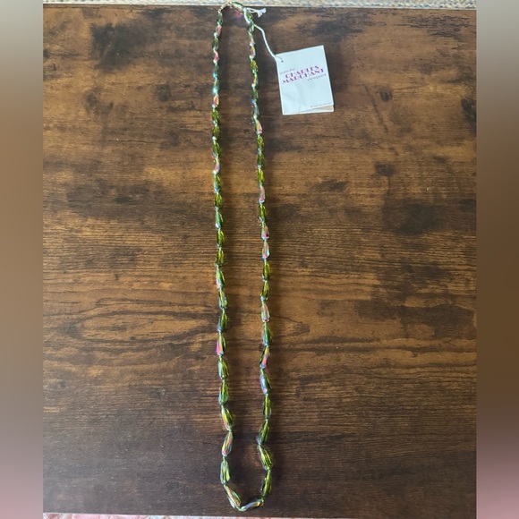 NWT Vintage Charles Marchant Watermelon Aurora Borealis Crystal Bead Necklace - Picture 4 of 10